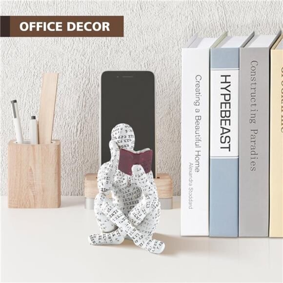 Home Decor Pulp Reading Women Thinker Statue Aesthetic Sculpture Room - Picture 6 of 7